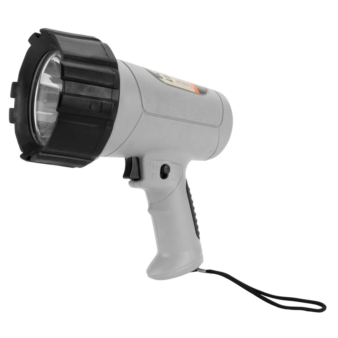 W2435 – PERFORM TOOL Spotlight, 25 Watt LED Gray Round Hosing White Light Battery Powered 180 Lumens Lockable Trigger...